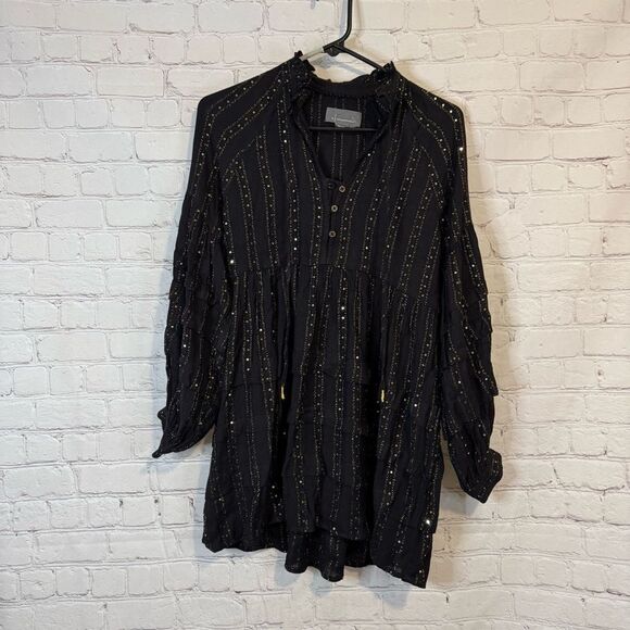 Anthropologie Quinn Sequin Embellished Tiered Tunic Top - Picture 1 of 7